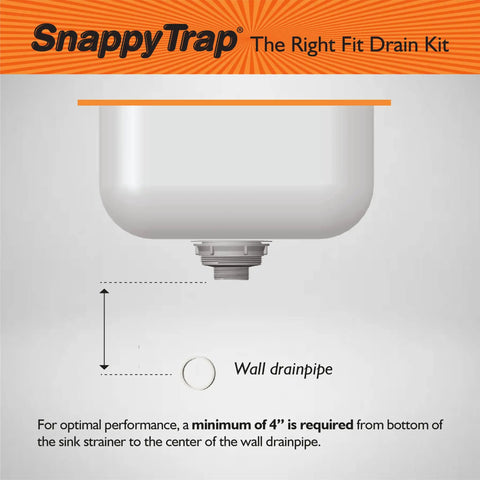 Diagram of All-In-One Kitchen Sink Drain Kit One And A Half Inch With Flexible P-Trap Plug-And-Play No-Tool Installation Universal