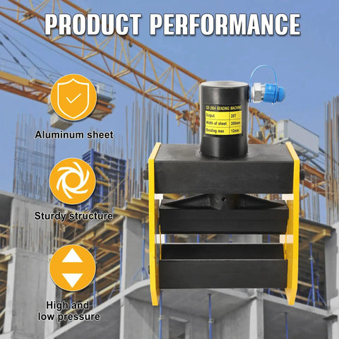 Heavy Duty 20T Hydraulic Busbar Bender For Copper And Aluminum, sturdy design for 200mm wide, bends 12mm thick plates.