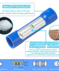 90 Pcs Butt Splice Connectors Kit For 22 10 AWG Wires Pro Grade Electrical Crimp Terminals blue connector with features