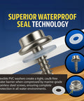 Marine Grade Stainless Steel Screw Snap Kit For Boat Covers And Canvas Includes Ten Screws And Ten Clear Vinyl Backing Washers