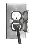 Flip Lid Floor Box Kit With 20A Tamper-Resistant Duplex Outlet, 1-Gang Junction Box, Watertight Gasket, UL Listed
