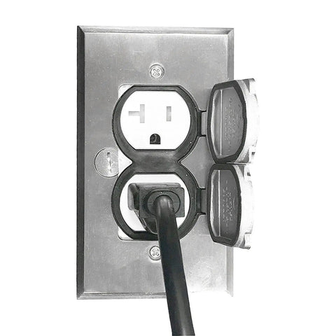Flip Lid Floor Box Kit With 20A Tamper-Resistant Duplex Outlet, 1-Gang Junction Box, Watertight Gasket, UL Listed