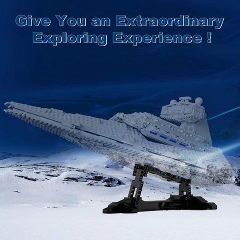 Imperial Aircraft Display Stand For Sets 75394 And 75357 with Star Wars ship on snowy landscape background