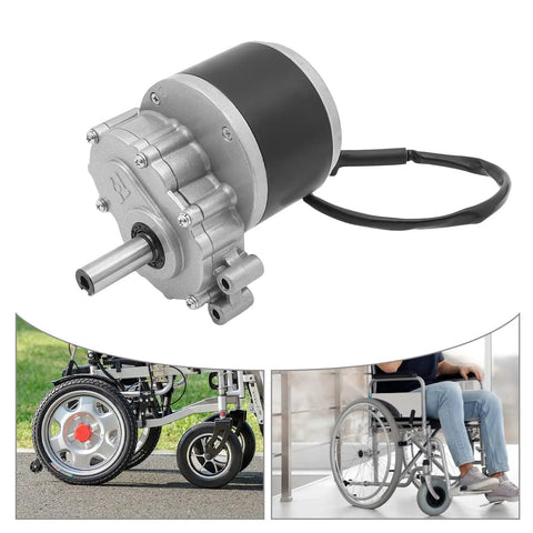 Powerful 250W 24V low speed brushed DC motor with 75 RPM gearhead for wheelchairs, beach bikes, DIY projects, copper aluminum construction