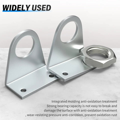 Heavy Duty Pneumatic Cylinder Mounting Bracket Kit For 16mm Bore with 2 nuts, iron mounting clamp MAL MA series on a gray surface