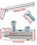Heavy Duty Broken Pipe And Screw Extractor Tool Kit showing hex key and components with measurements