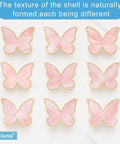 Six Pack Pink Butterfly Dresser Knobs For Bedroom Updates Sturdy Zinc Alloy Drawer Pulls featuring unique pearlescent finish.