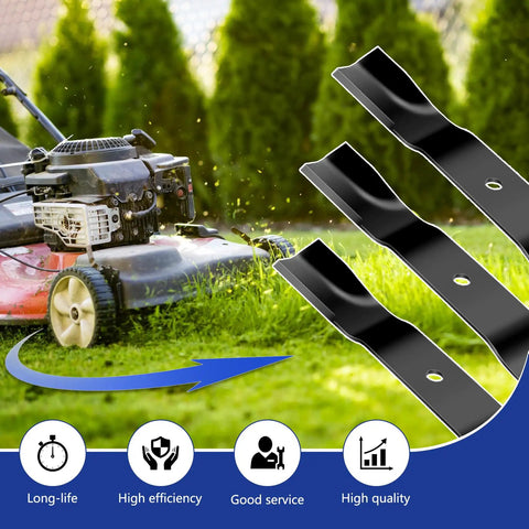 Three Pack 18 Inch Lawn Mower Blades For Gravely 52 Inch Deck Compatible With ZT X ZT XL And ARIENS IKON X IKON XL Replacement Blades