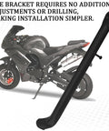 Heavy Duty Dirt Bike Stand With Spring, Side Kickstand For Mini Pit Bikes shown beside a motorcycle