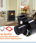Convection Blower Replacement For Pellet Stoves That Fits Like A Boss 115V 1.5A 3000 RPM 24 Inch Wire With One Quarter Inch Female Terminal