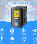 Beefed Up Seven Point Five KW VFD Variable Frequency Drive 220V 35A with multiple protection features displayed
