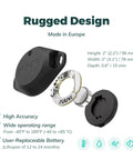 4In1 Bluetooth Temp Humidity Pressure Motion Sensor With Alerts And History, showing rugged design and replaceable battery