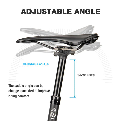 Internal Cable Routing Dropper Seatpost 27.2 30.9 31.6mm 125mm Travel For Mountain Gravel Bikes And E Bikes With angle adjustment feature