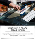 Windshield Crack Repair Kit 2026 Upgraded Nano Resin Formula for Chips and Star Cracks being applied to a car windshield