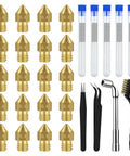 0.4mm Brass MK8 3D Printer Nozzle Set For Ender 3 V2 Ender 3 Ender 3S CR8 CR10 And More With 20 Nozzles And 54 Cleaning Needles