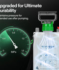 1 Gallon Garden Sprayer With 3 Nozzles For Plants Weeds And Lawn Care showing pressure gauge and upgraded durability features.