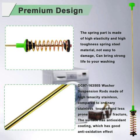 Replacement Suspension Rods 26 4In for Samsung Washers WA50R5200AW WA50R5400AV WA50R5400AW WA45N3050AW Replaces DC97-16350D
