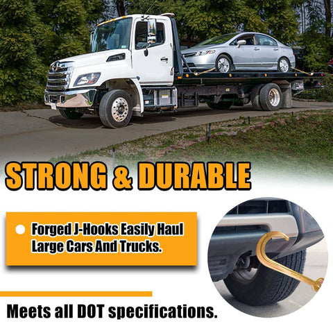 2 Pack 15 Inch J Hooks With Coupling Link For Tow And Recovery Yellow Zinc Plated J Tow Hooks With Link used on flatbed truck