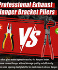 Sporthfish exhaust hanger removal tool, front view; steel pliers with red/black handles, 25° offset design