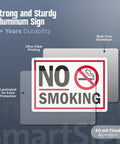 No Smoking Sign 10 By 14 Inch Aluminum Sign With Screen Printed Symbol 40 Mil Laminated Rustproof Aluminum For Indoor Outdoor Use Made In USA Easy Mount With Corner Holes