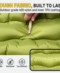 Ultralight Camping Pad With Built In Pump Waterproof Air Mattress showcasing durable 40D nylon and waterproof surface in close-up.
