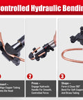 Rgvoc Hydraulic Tubing Bender Kit For 1/4 To 7/8 Inch Copper And Brass Pipe With 180 Degree Bend Tool in action, bending copper tubing.