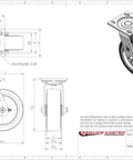 Roll Smooth And Hold The Line With This Heavy Duty Six Inch Caster Set Of Four Featuring Durable Rubber Aluminum Wheels and Stainless Steel Plate.