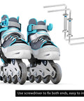 20 Sets Inline Skate Wheel Socket Screws With Hex Shaft And Two Piece Installation Tools For Roller Skates shown with inline skates