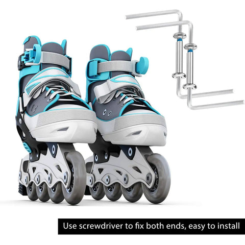 20 Sets Inline Skate Wheel Socket Screws With Hex Shaft And Two Piece Installation Tools For Roller Skates shown with inline skates