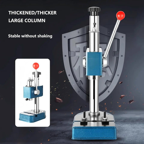 Bad Workhorse Manual Arbor Press Rock Solid 1100 Lb Capacity with thick column design for stability in metal stamping.