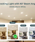Illustration of MR16 Dimmable LED Bulbs With GU5.3 Bi-Pin Base, 6.5W, 70W Equivalent, 40° beam angle in a room setup.