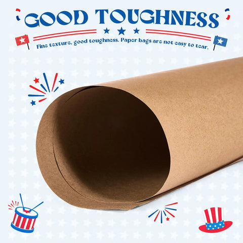 Close-up of Bulk 400 Pack 16x6x12 Inch Kraft Paper Bags with "Good Toughness" text, highlighting eco-friendly recyclable material.