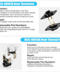 DC32-00007A thermistor and DC47-00016A thermal fuse for Dryer Heating Element Replacement Kit Fits DV45H7000EW A2 DVE50R5400V A3
