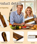 Six-pack marble and wood cutting boards with acacia wood and white marble, with handles; stackable for laser engraving