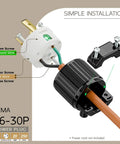 L16 30P Locking Power Plug 30A 480V Industrial Grade Built Tough Twist Lock Connector for 3 Pole 4 Wire Grounding ETL Listed Nylon PBT
