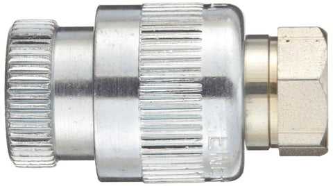 3/8 Inch NPTF Female Half Hydraulic Coupler A-604 For Hand Pumps, Medium Duty System, Fits With AH-604 Male Half, Max Flow 462 Cubic Inches Per Minute, Dust Cap Included