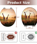 Generic Round Resin Toilet Seat for Bathroom showing dimensions 16.5x14.5 inches with giraffe design, suitable for round toilets.