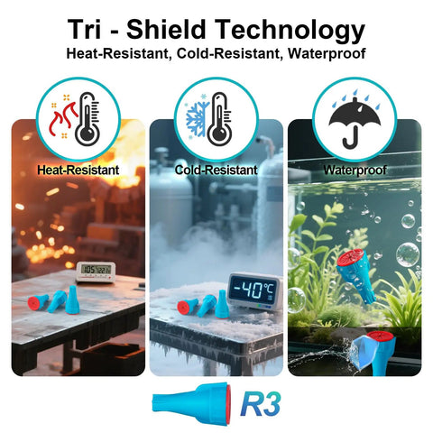 R3 Waterproof Wire Connectors Set 50 Pieces With Twist Lock Design No Tools Needed For 20 To 10 AWG Wires Outdoor Weatherproof Wire Nuts in heat, cold, and underwater conditions