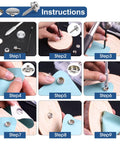 Step-by-step guide using 323 Piece Canvas Snap Kit With Marine Grade Stainless Steel Caps, Sockets, Fabric Base Studs.