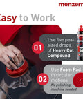 Heavy Cut Compound 1000 Improved Formula For Deep Scratches And Swirls, Pro Grade Abrasive Polishing Compound For Scratch Repair, Silicone Free, Buffing And Restoration, 16 Oz, with foam pad