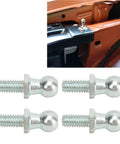 Heavy Duty 13mm Ball Pins Gas Lift Support Hardware Kit with 4 ball pins, installed on car hood.