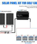 Diagram of 2x130W Flexible Golf Cart Solar Panels With MPPT Boost Controller, 260W Total, Generate Up To 1040Wh Daily
