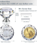 Crystal Cabinet Knobs Set For Dresser With Two Screws, Dope Diamond Glass Pull Handles, 30 Pack, 1 9/16 Inch, Clear Silver Finish