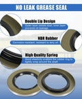 Front view: four-set trailer axle bearing kit with outer 1.25 in ID bearings, inner 1.75 in ID, double lip seals