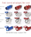 Industrial Waterproof Plug And Socket Connector With Surface Or Concealed Installation, 3 4 5 Hole Cores, 16A 32A, Built Tough