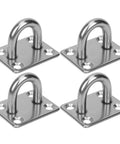 Bulletproof M8 Stainless Steel Pad Eye Plate With 4 Hole Design, set of four for ceiling and wall mount use.