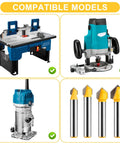 Image showing compatible CNC machines with 90 Degree V Groove Router Bit Set With One Quarter Inch Shank For DIYers And CNC Engraving