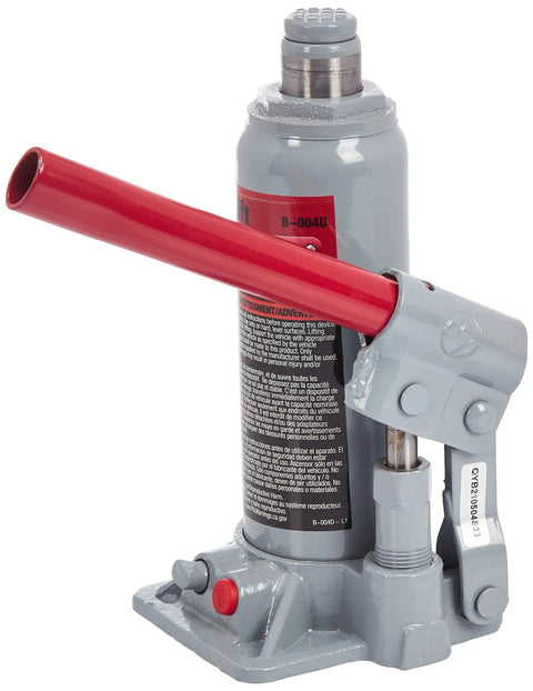 Heavy Duty 4 Ton Hydraulic Bottle Jack For Trucks, No Fuss Lifting With Adjustable Height, Steel Saddle, Easy To Use Lift Kit in gray