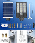 Super Bright 1000W Solar Street Lights Outdoor 100000LM Waterproof Dusk To Dawn With Motion Sensor And Remote LED Security Lighting
