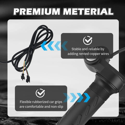 Full Twist Ebike Grip With Two Keys For Speed Control Universal Rubber Throttle Handle For Electric Bikes And Scooters Ergonomic Anti Slip Design Moisture Resistant Seal Reduces Hand Fatigue On Wet Rides And Long Commutes